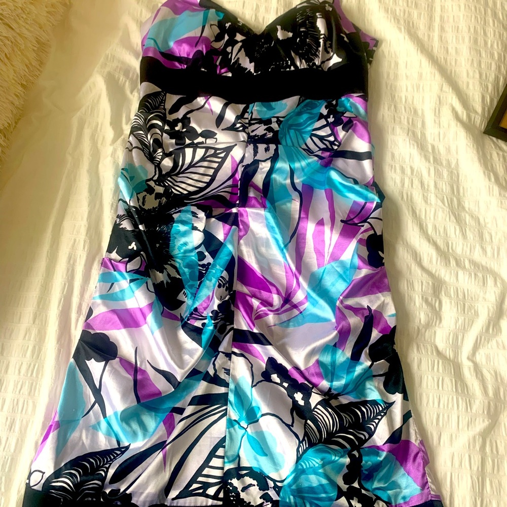 Le Chateau Party Dress (Purple, Black & Blue)